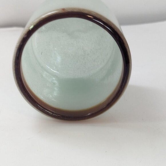 Handblown Bubble Tumbler Glass Wine Tumbler Candle Holder Votive Amber Rim - Picture 3 of 5